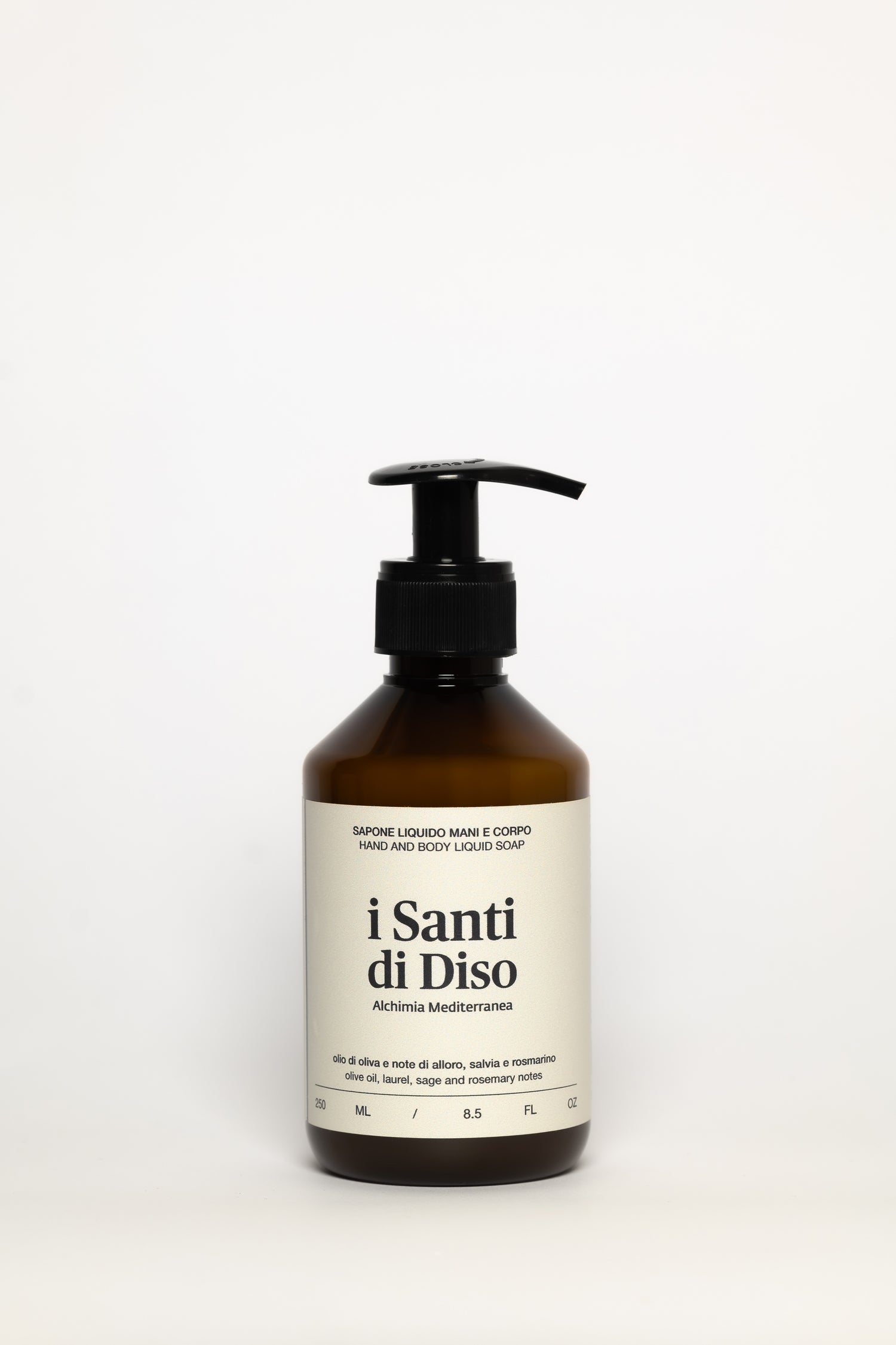 Liquid Hand and Body Soap - With Olive Oil, Sage, Laurel and Rosemary